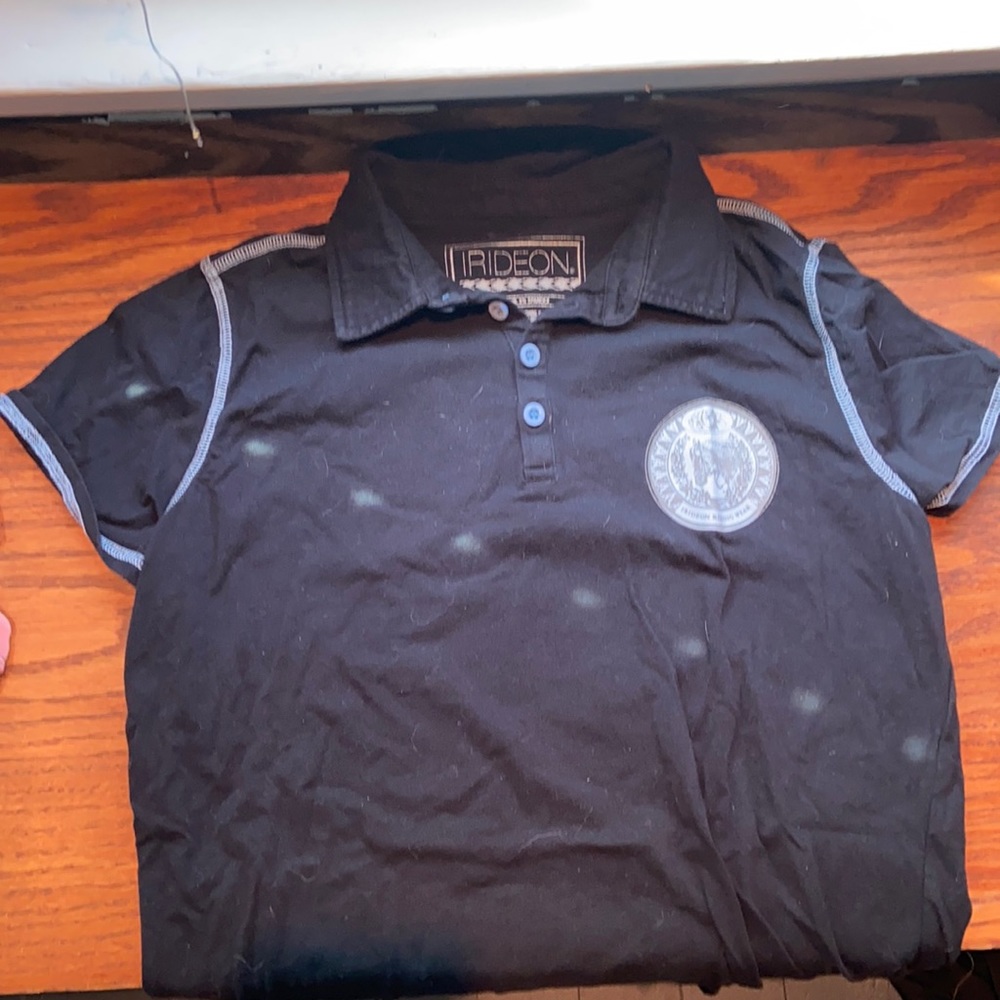 irideon navy blue horse riding shirt